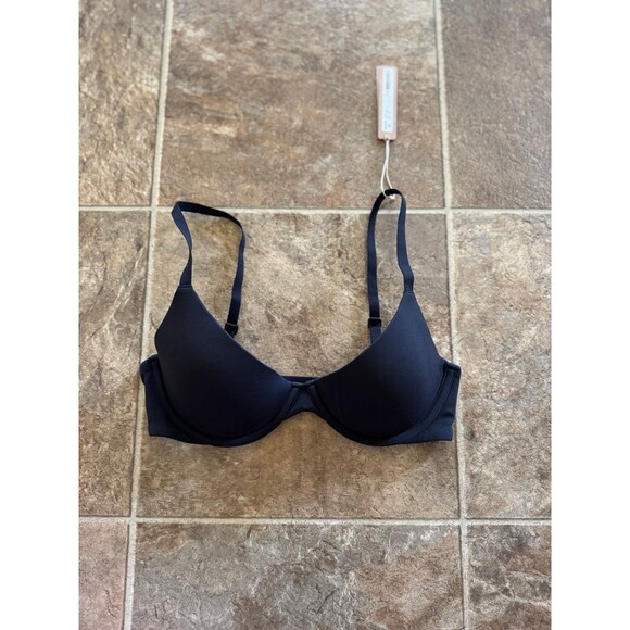 Skims Fits Everybody Scoop Plunge Bra Onyx Size 32C - Picture 2 of 5
